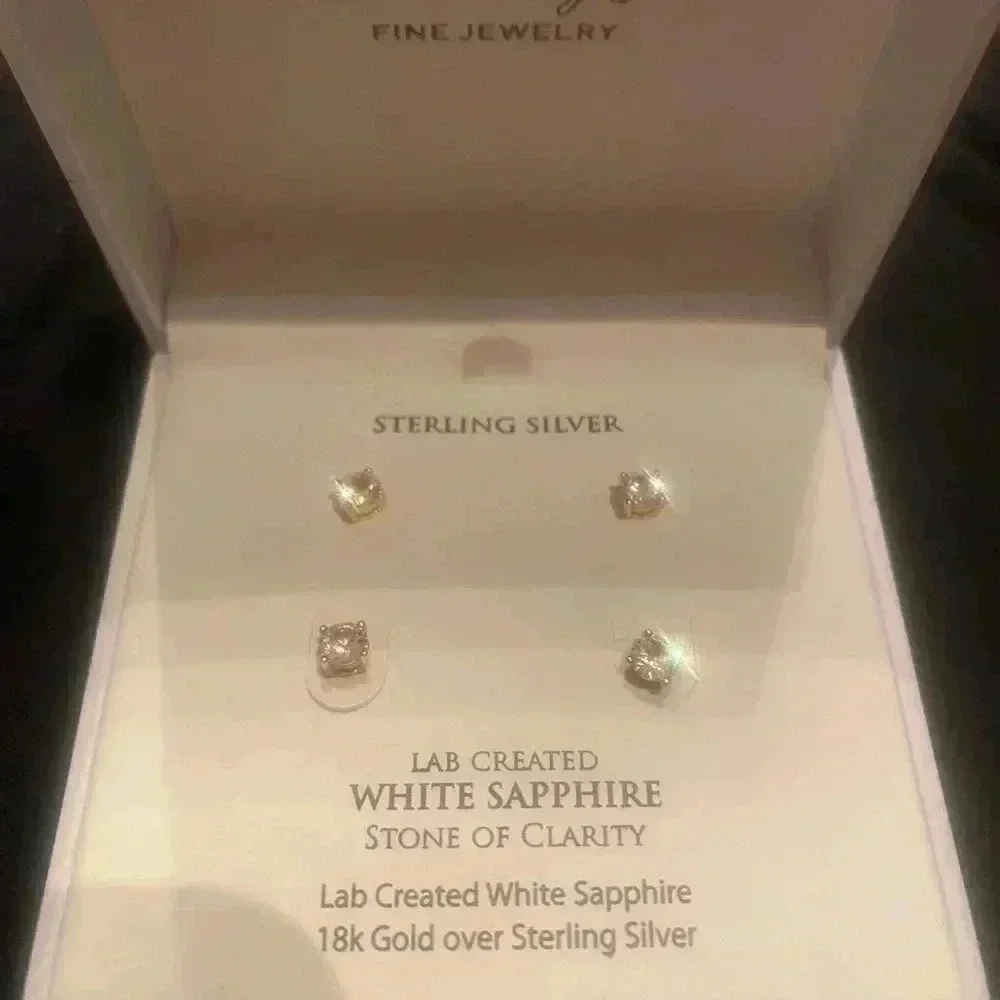 R.H. Macy & Co. Lab Created White Sapphire 18k Gold over Sterling Silver